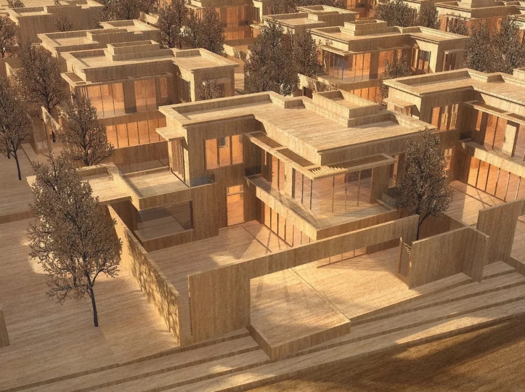 组团鸟瞰-院落与构筑空间互订交错